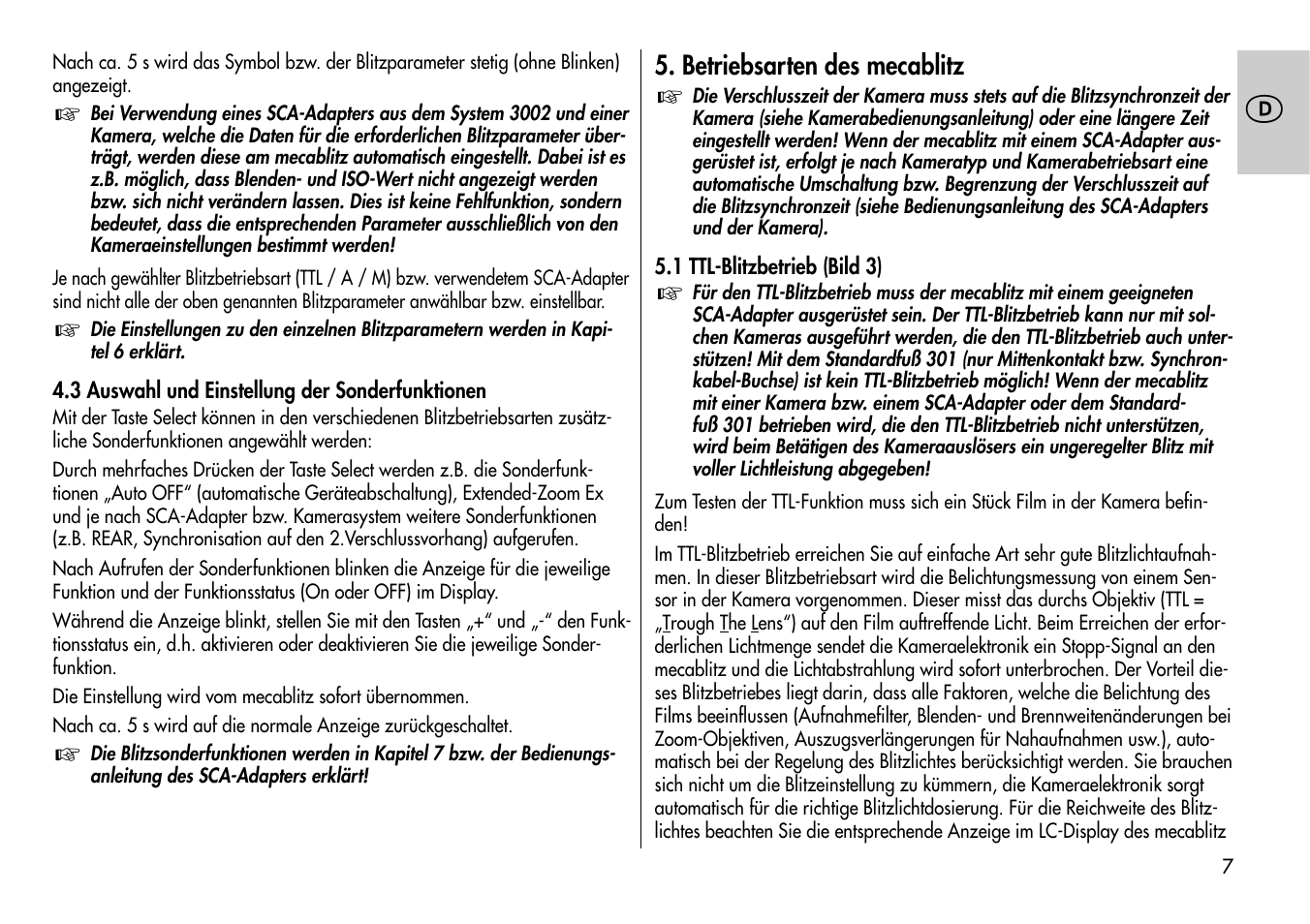 Metz Mecablitz 44 MZ-2 User Manual | Page 7 / 139