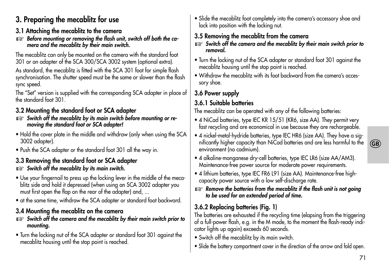 Metz Mecablitz 44 MZ-2 User Manual | Page 71 / 139