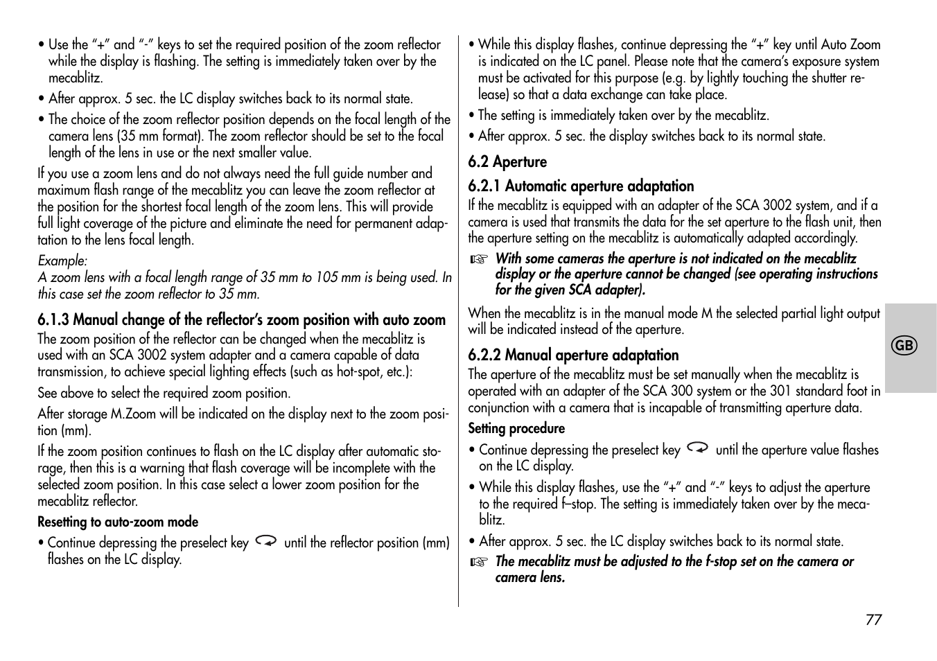 Metz Mecablitz 44 MZ-2 User Manual | Page 77 / 139
