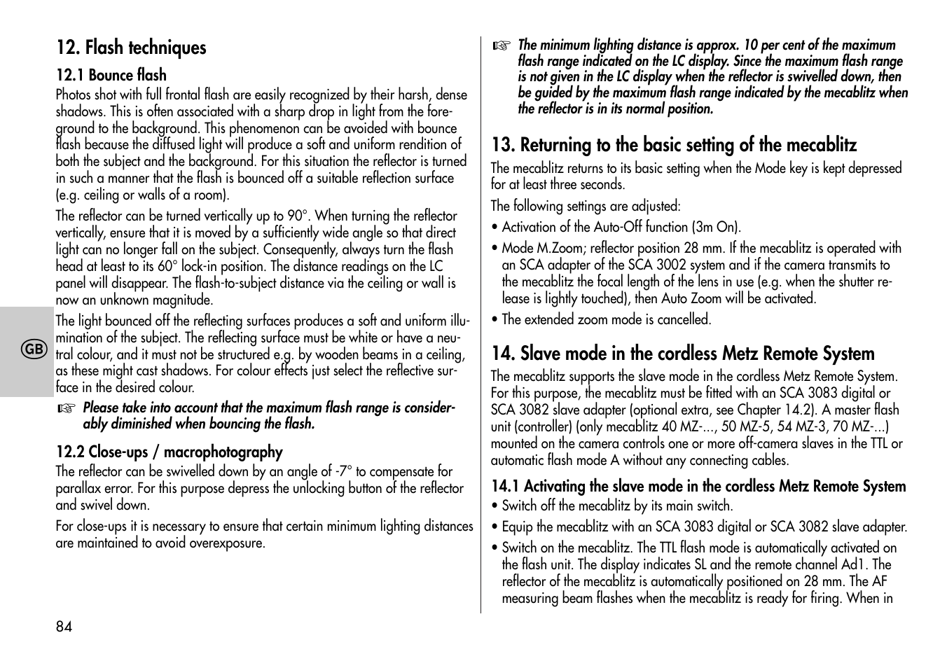 Metz Mecablitz 44 MZ-2 User Manual | Page 84 / 139