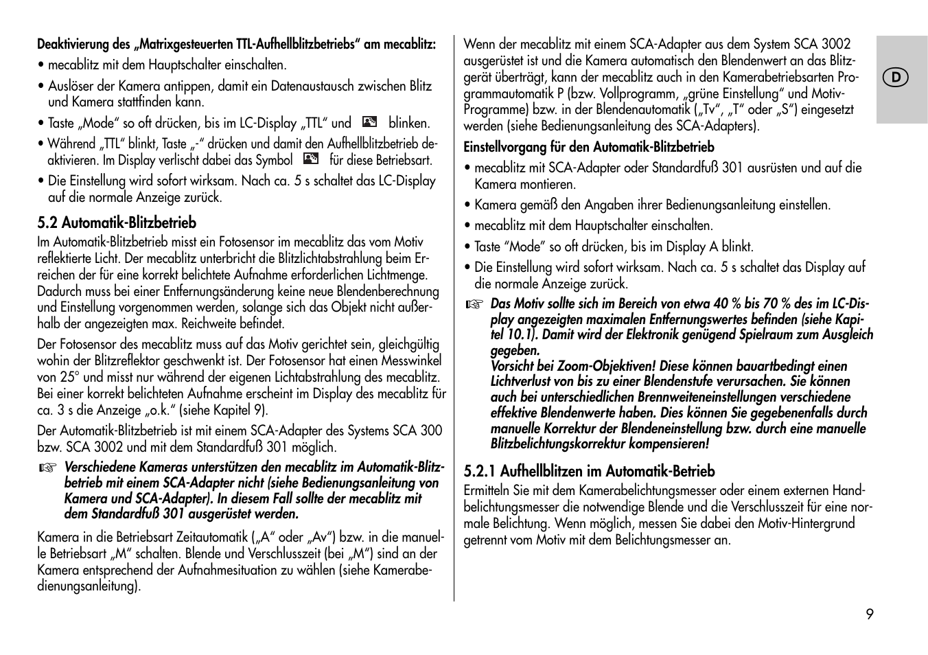 Metz Mecablitz 44 MZ-2 User Manual | Page 9 / 139