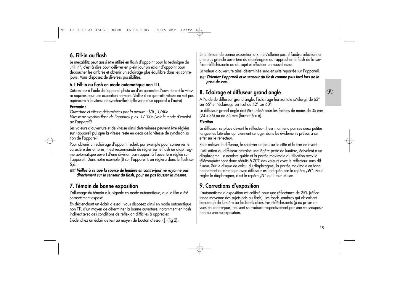 Metz MECABLITZ 45 CL-1 NiMH User Manual | Page 19 / 70