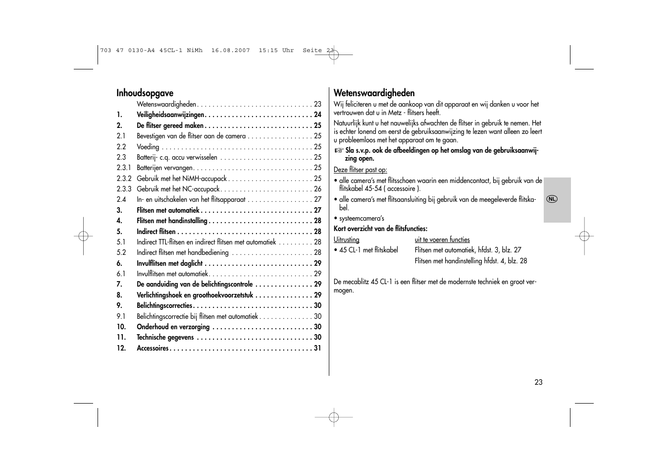 Metz MECABLITZ 45 CL-1 NiMH User Manual | Page 23 / 70