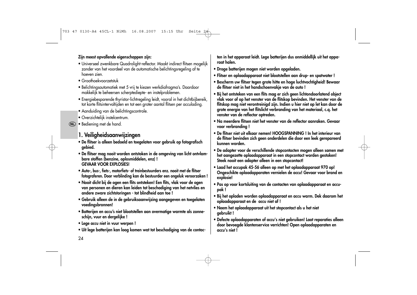 Metz MECABLITZ 45 CL-1 NiMH User Manual | Page 24 / 70