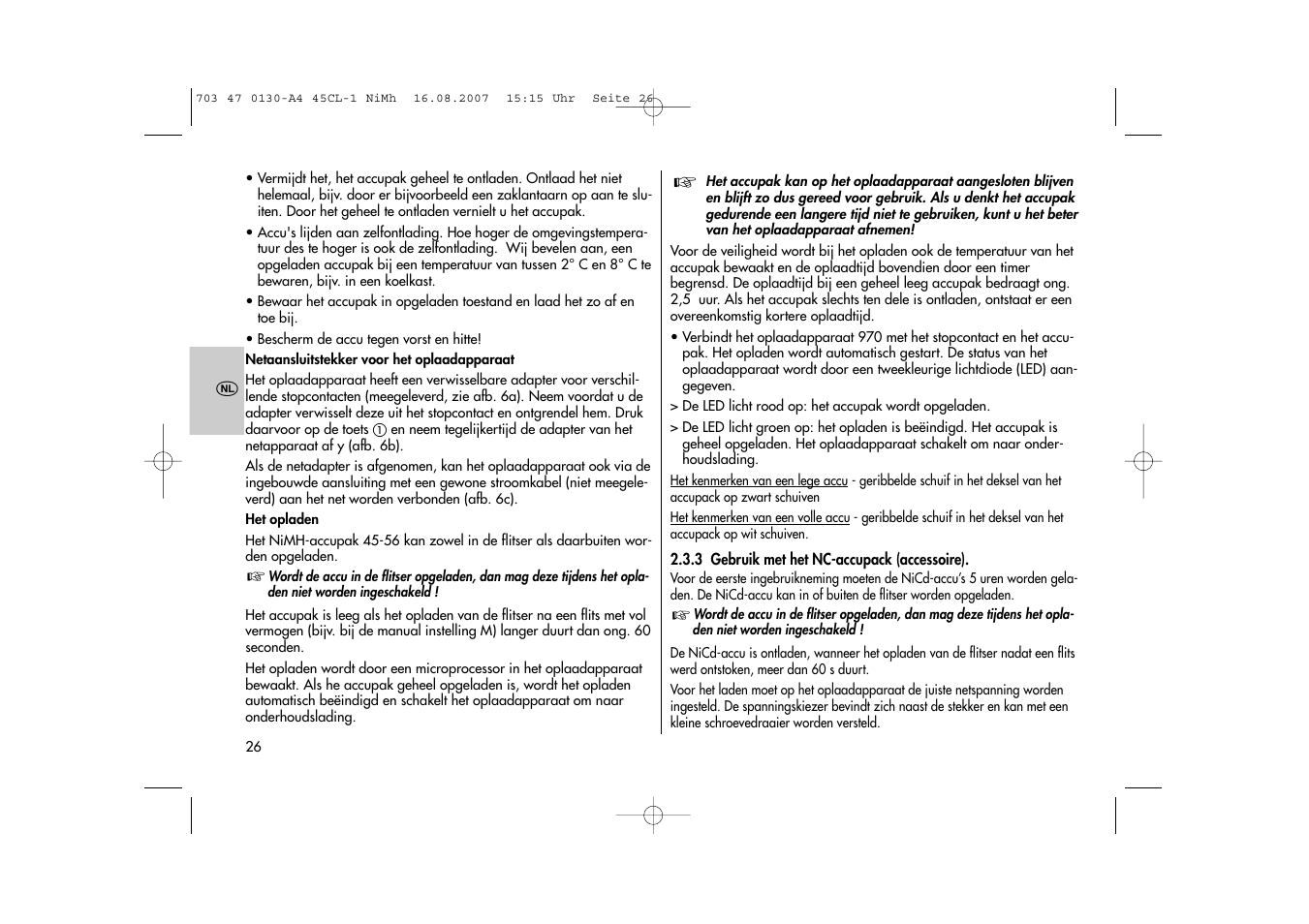 Metz MECABLITZ 45 CL-1 NiMH User Manual | Page 26 / 70