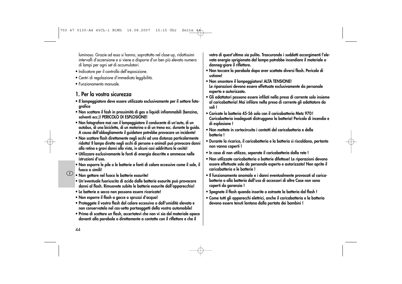 Metz MECABLITZ 45 CL-1 NiMH User Manual | Page 44 / 70
