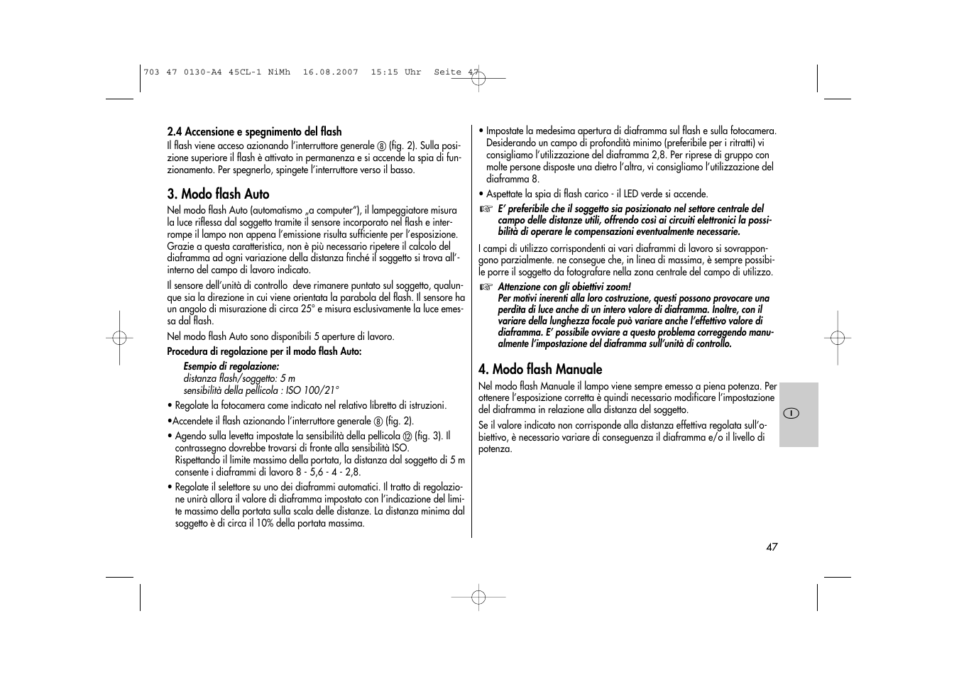 Metz MECABLITZ 45 CL-1 NiMH User Manual | Page 47 / 70