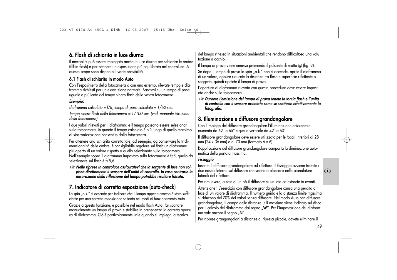 Metz MECABLITZ 45 CL-1 NiMH User Manual | Page 49 / 70