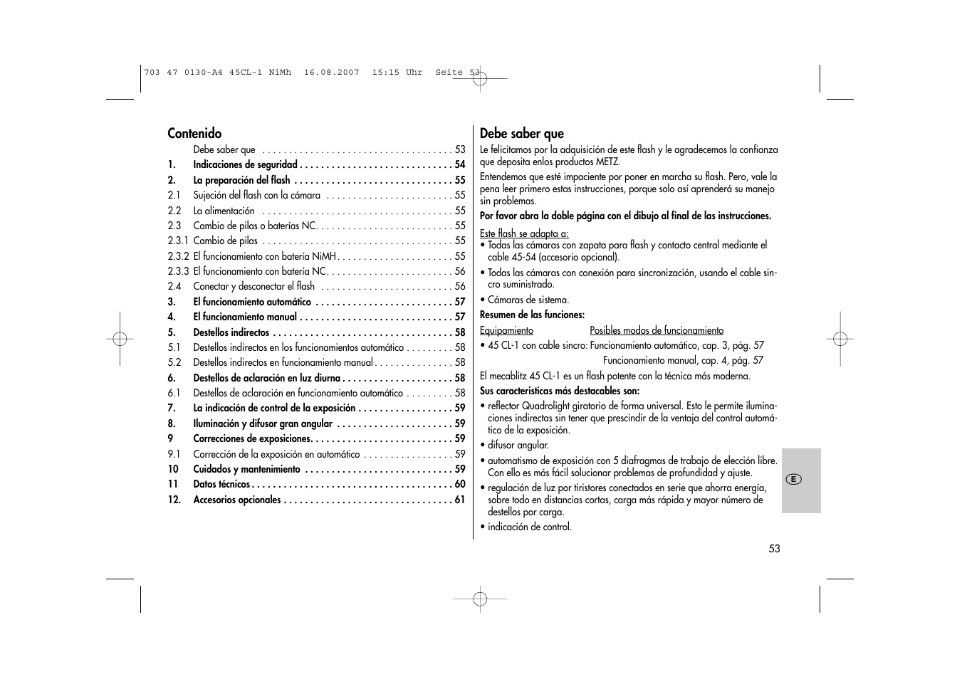Metz MECABLITZ 45 CL-1 NiMH User Manual | Page 53 / 70