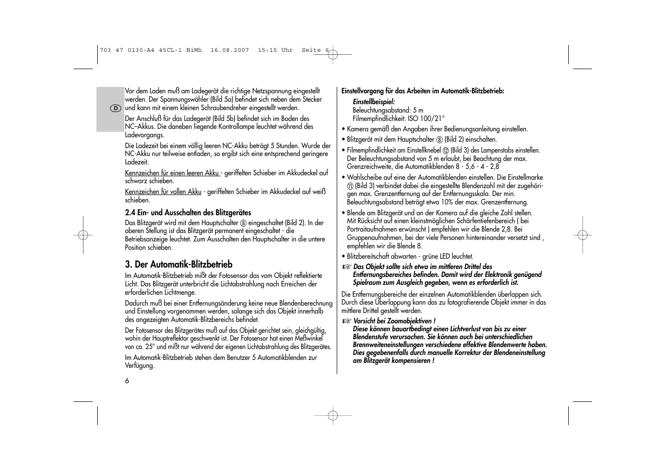 Metz MECABLITZ 45 CL-1 NiMH User Manual | Page 6 / 70