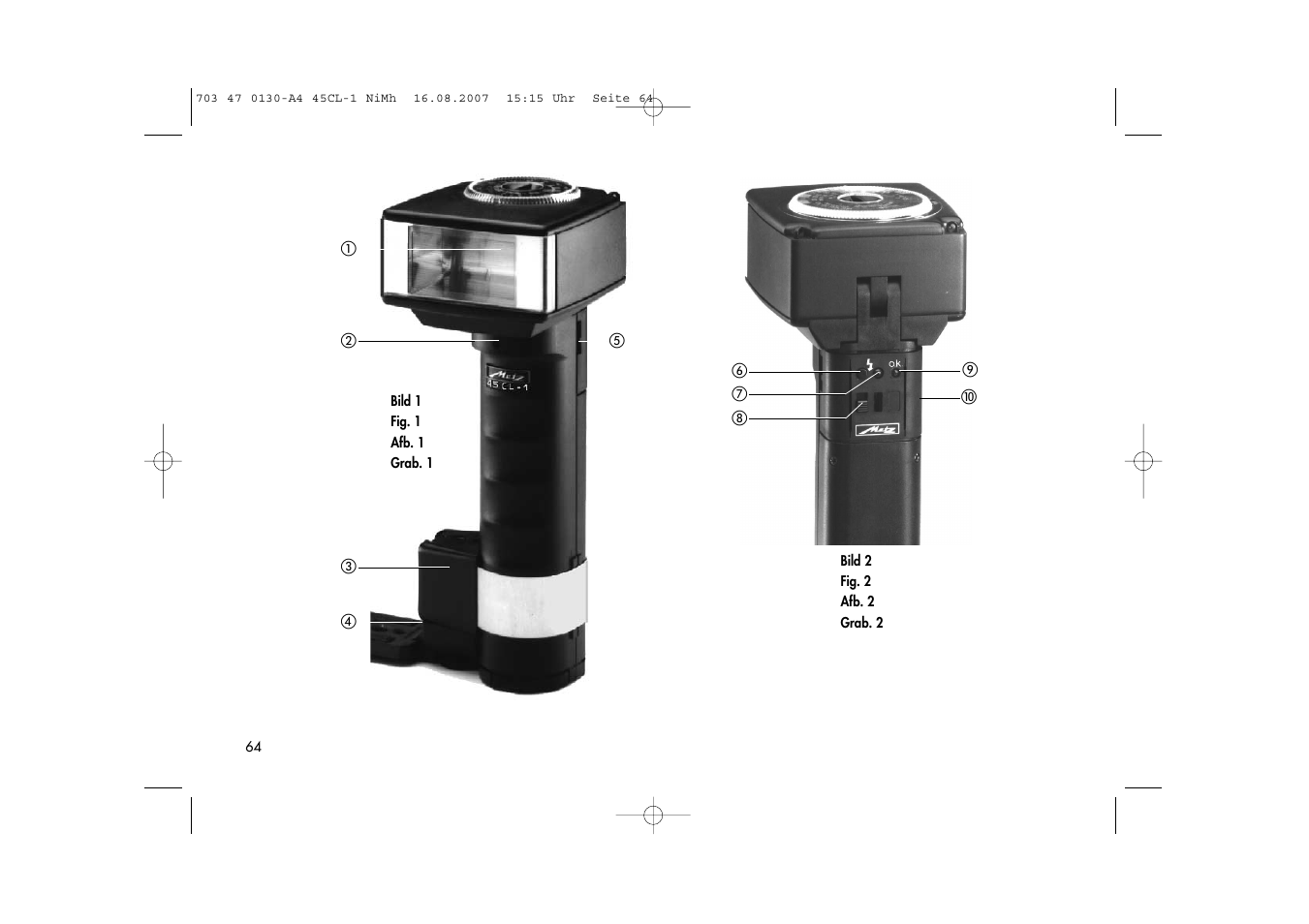 Metz MECABLITZ 45 CL-1 NiMH User Manual | Page 64 / 70
