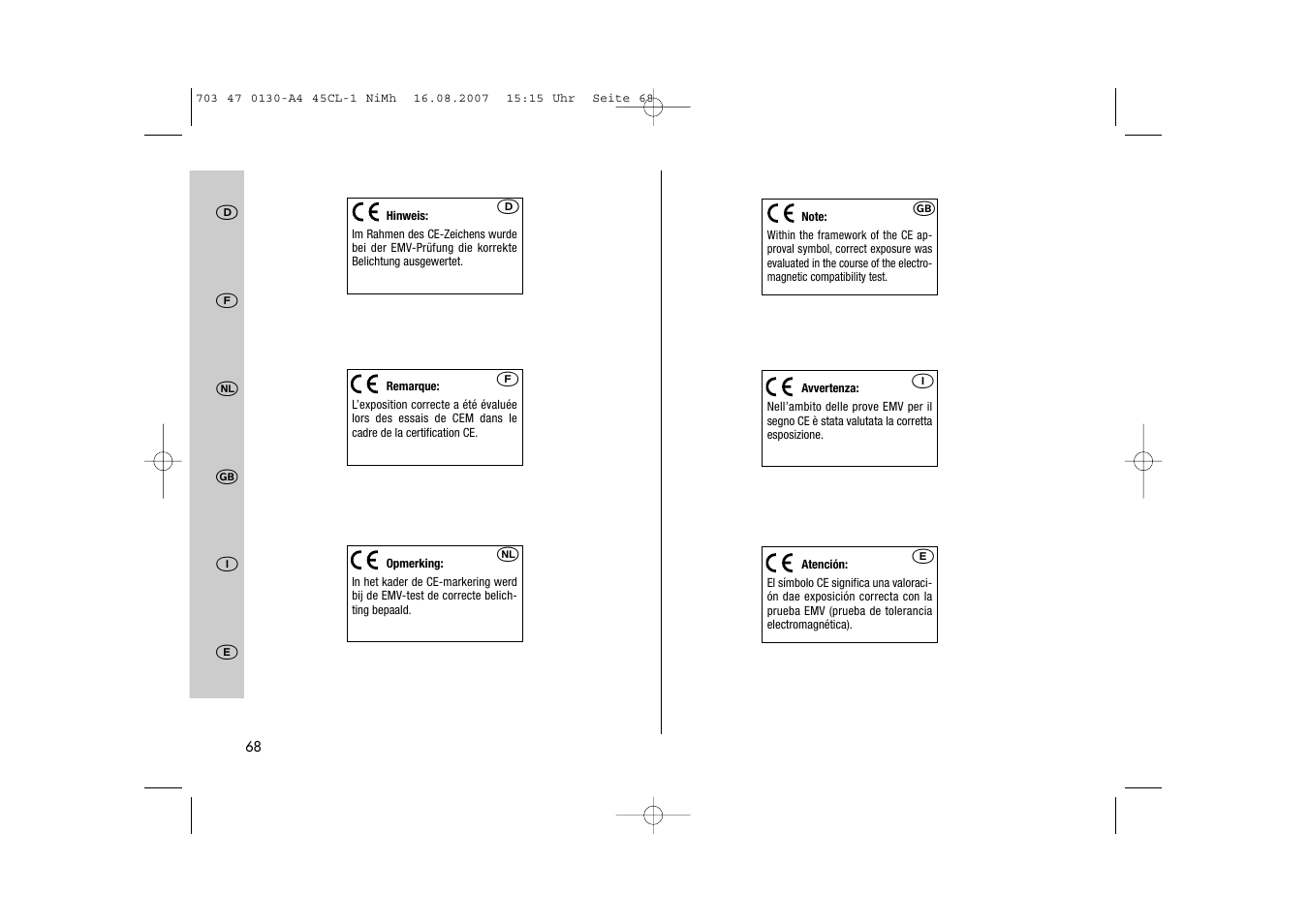 Metz MECABLITZ 45 CL-1 NiMH User Manual | Page 68 / 70