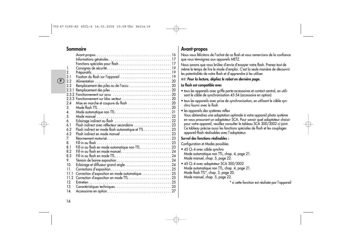 Metz Mecablitz 45 CL-4 User Manual | Page 16 / 84