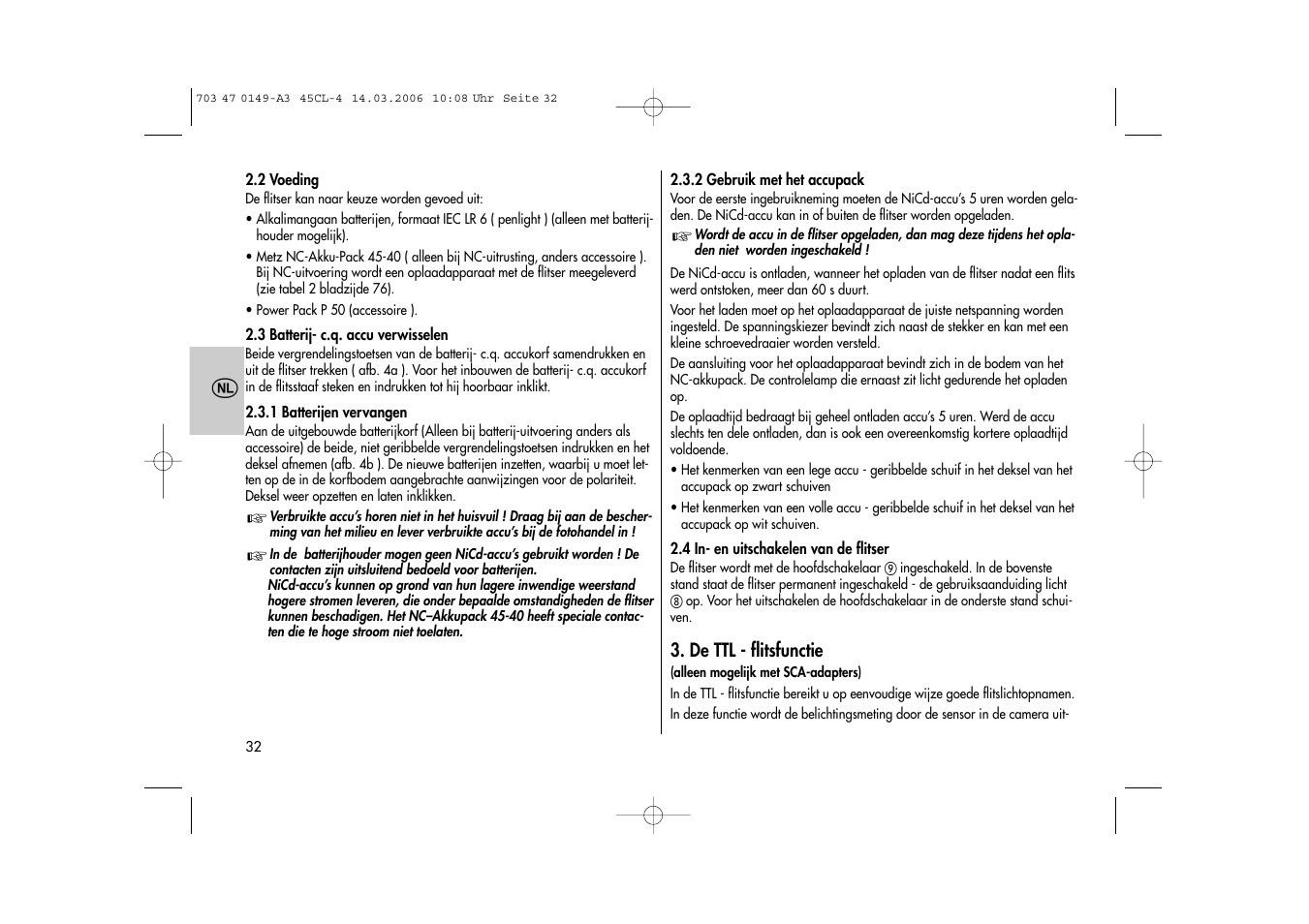 Metz Mecablitz 45 CL-4 User Manual | Page 32 / 84
