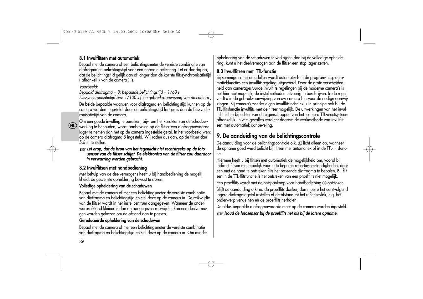 Metz Mecablitz 45 CL-4 User Manual | Page 36 / 84