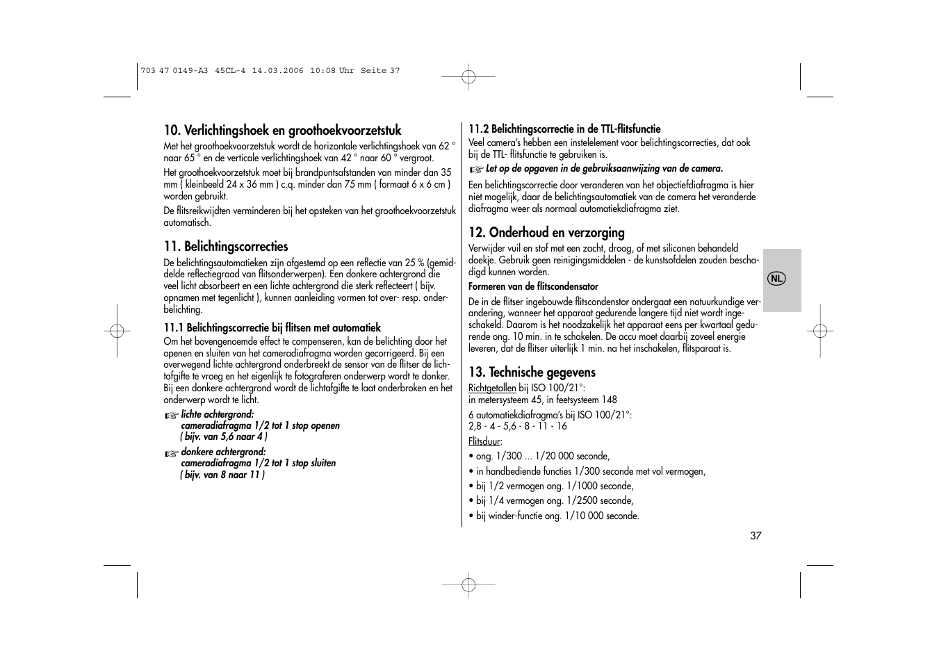 Metz Mecablitz 45 CL-4 User Manual | Page 37 / 84