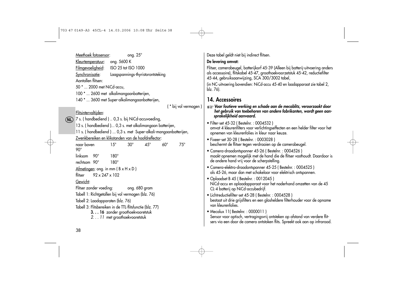 Metz Mecablitz 45 CL-4 User Manual | Page 38 / 84
