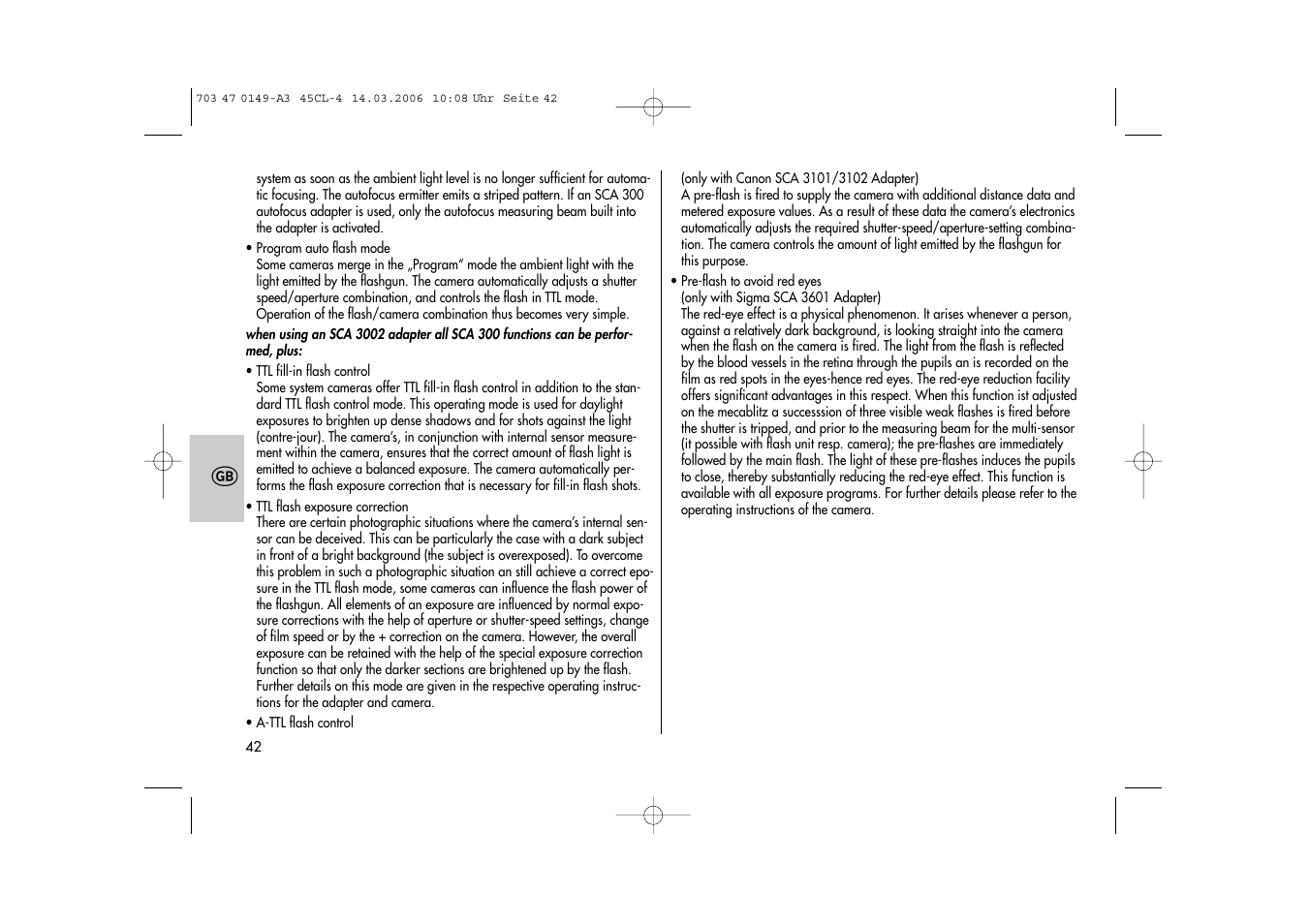 Metz Mecablitz 45 CL-4 User Manual | Page 42 / 84