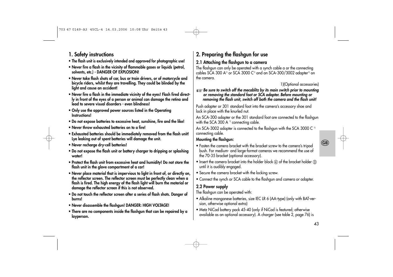 Metz Mecablitz 45 CL-4 User Manual | Page 43 / 84