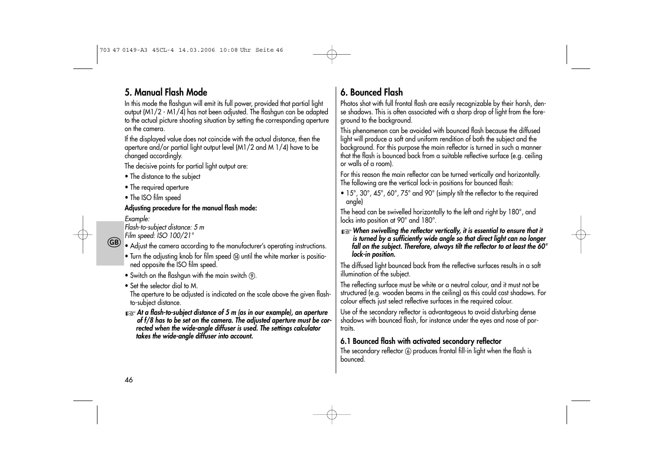 Metz Mecablitz 45 CL-4 User Manual | Page 46 / 84