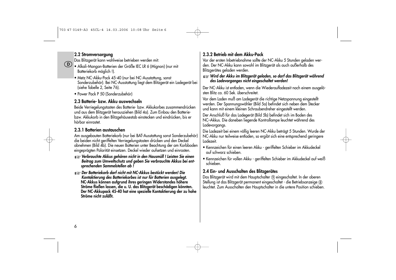 Metz Mecablitz 45 CL-4 User Manual | Page 6 / 84