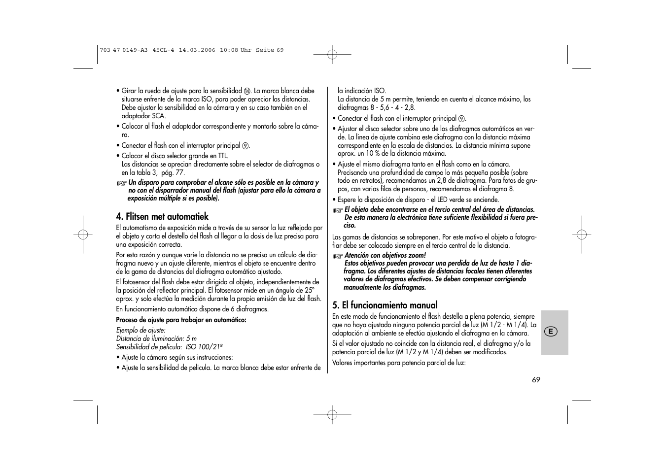 Metz Mecablitz 45 CL-4 User Manual | Page 69 / 84