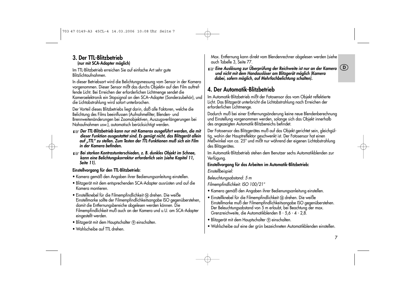 Metz Mecablitz 45 CL-4 User Manual | Page 7 / 84