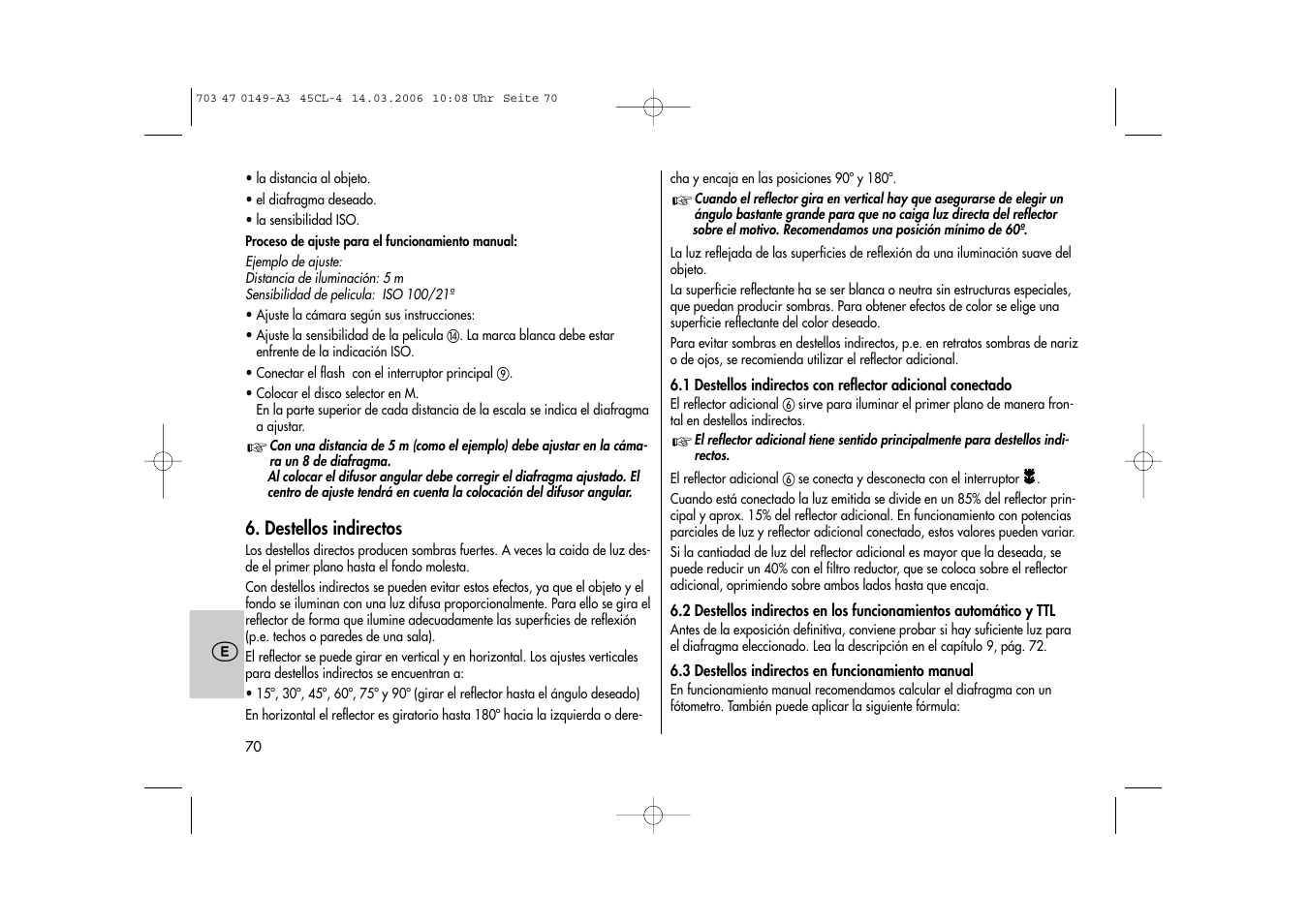 Metz Mecablitz 45 CL-4 User Manual | Page 70 / 84