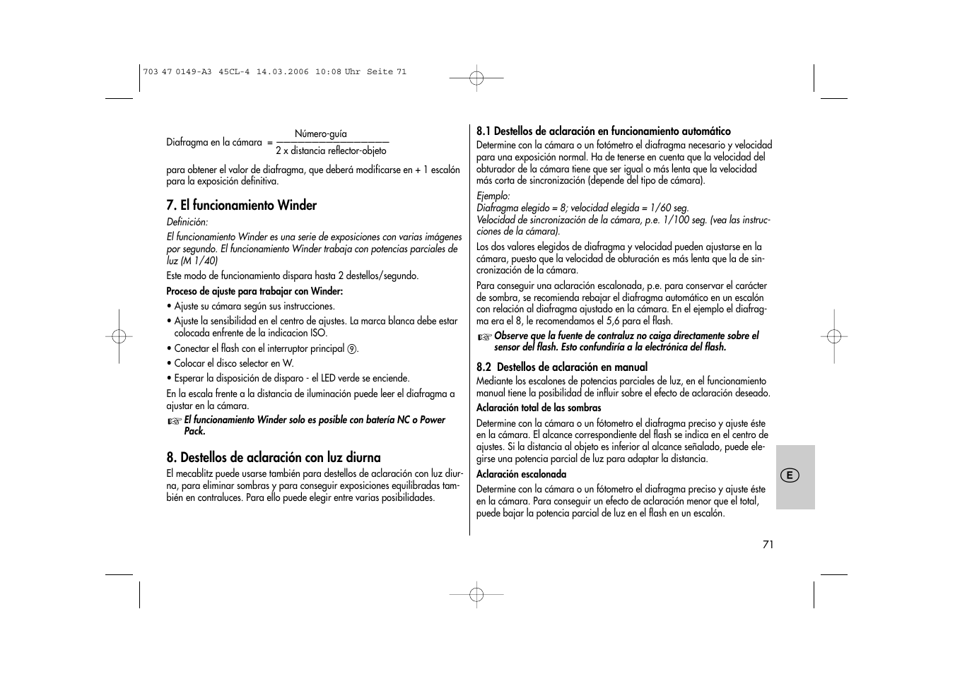 Metz Mecablitz 45 CL-4 User Manual | Page 71 / 84