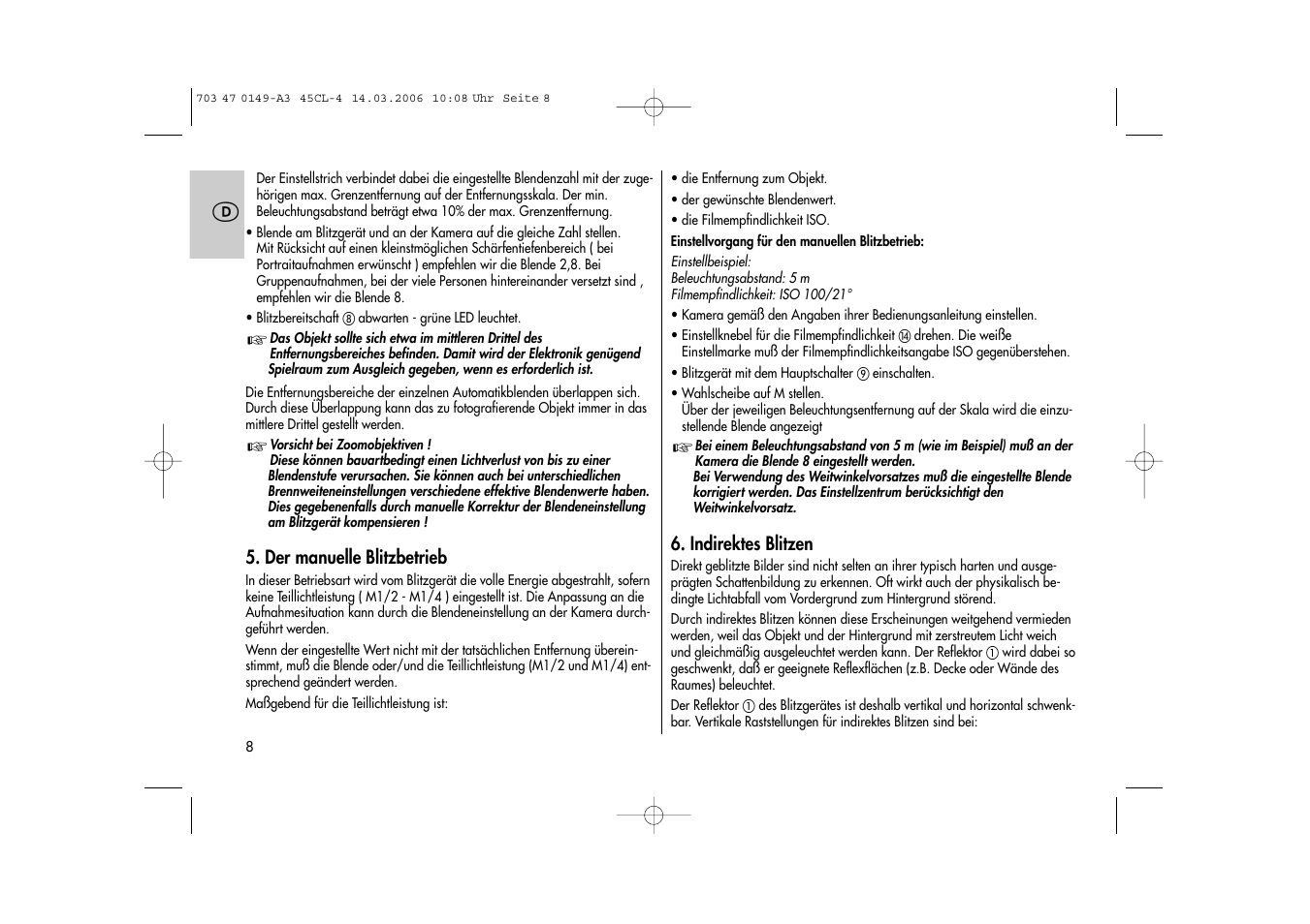 Metz Mecablitz 45 CL-4 User Manual | Page 8 / 84