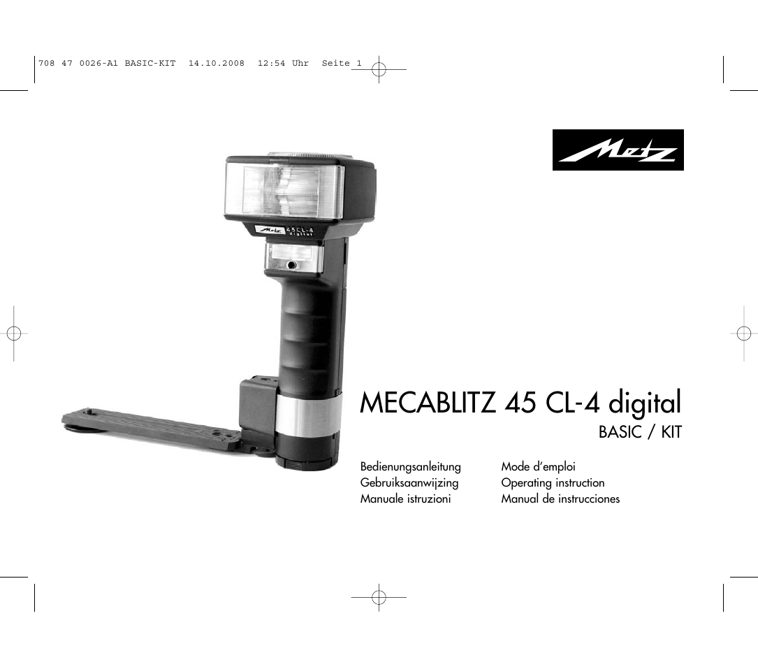 Metz MECABLITZ 45 CL-4 digital BASIC_KIT User Manual | 104 pages