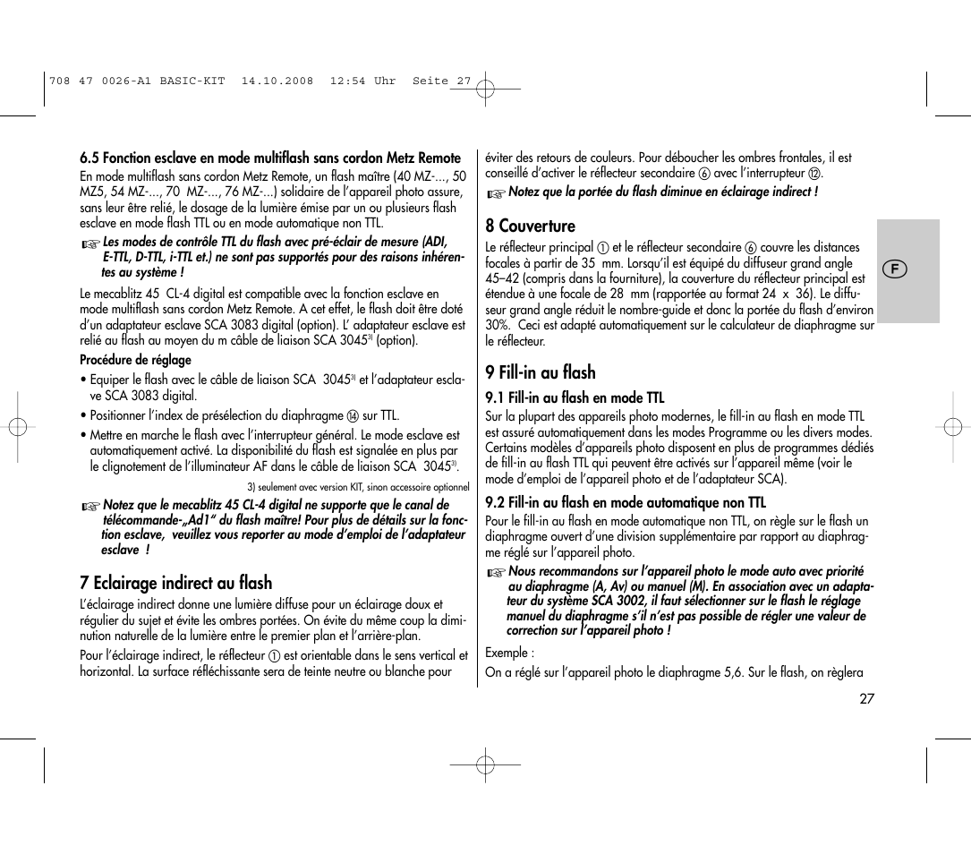 Metz MECABLITZ 45 CL-4 digital BASIC_KIT User Manual | Page 27 / 104