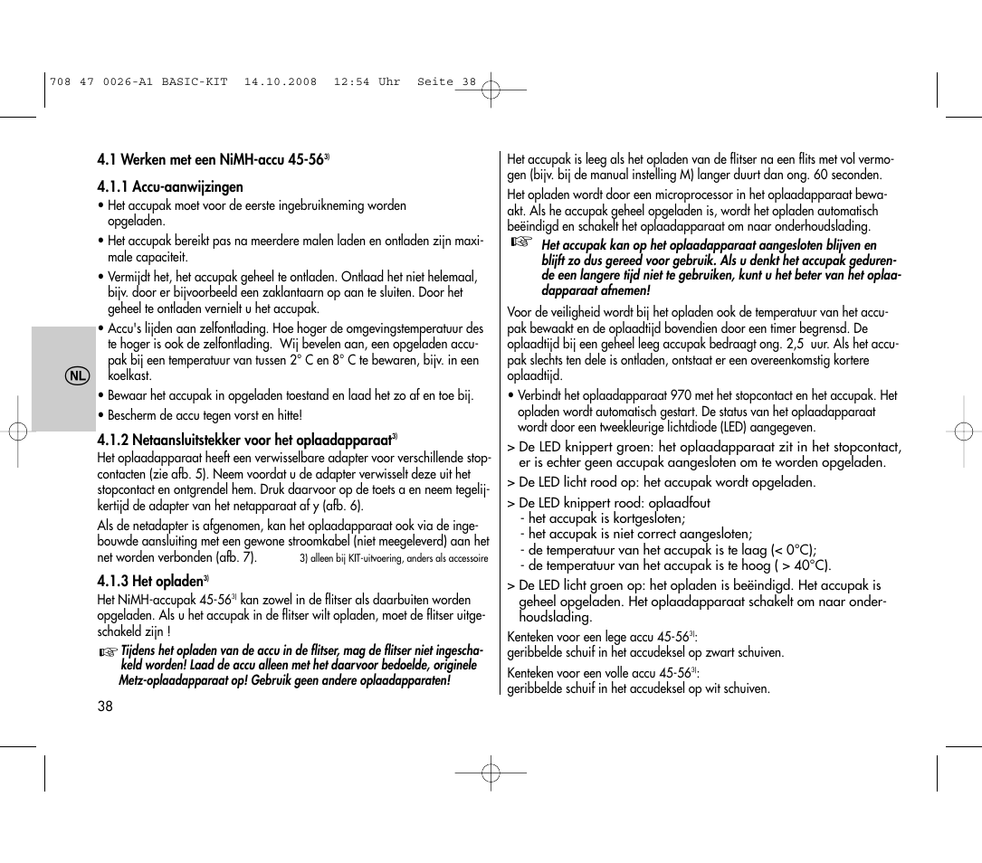 Metz MECABLITZ 45 CL-4 digital BASIC_KIT User Manual | Page 38 / 104