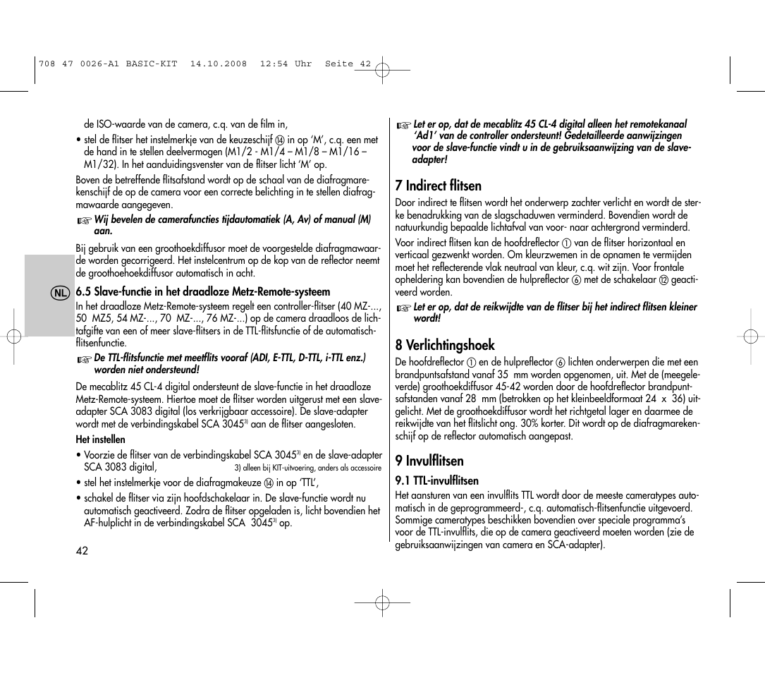 Metz MECABLITZ 45 CL-4 digital BASIC_KIT User Manual | Page 42 / 104