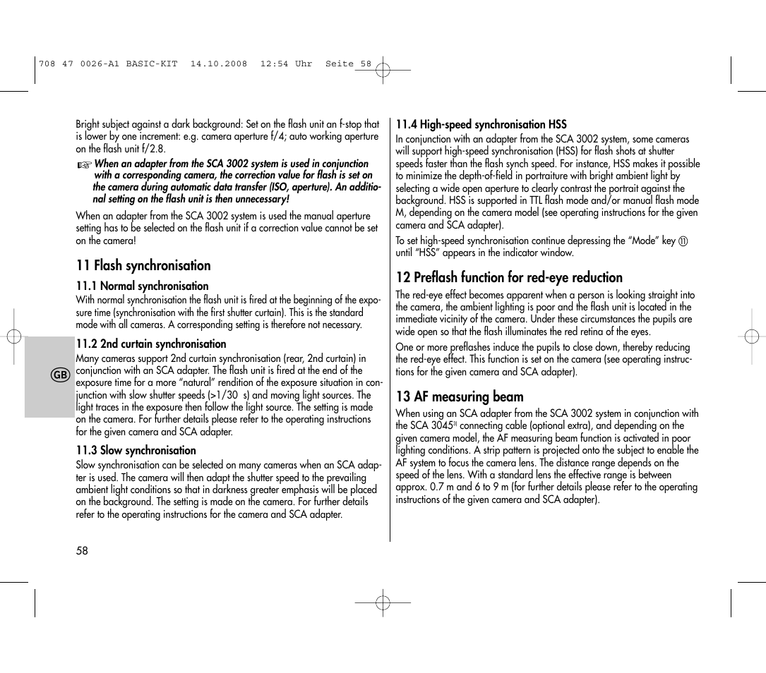 Metz MECABLITZ 45 CL-4 digital BASIC_KIT User Manual | Page 58 / 104