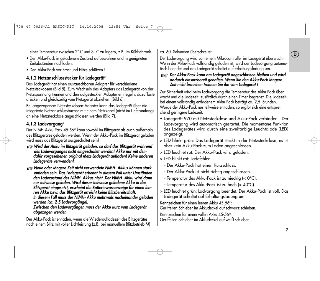 Metz MECABLITZ 45 CL-4 digital BASIC_KIT User Manual | Page 7 / 104
