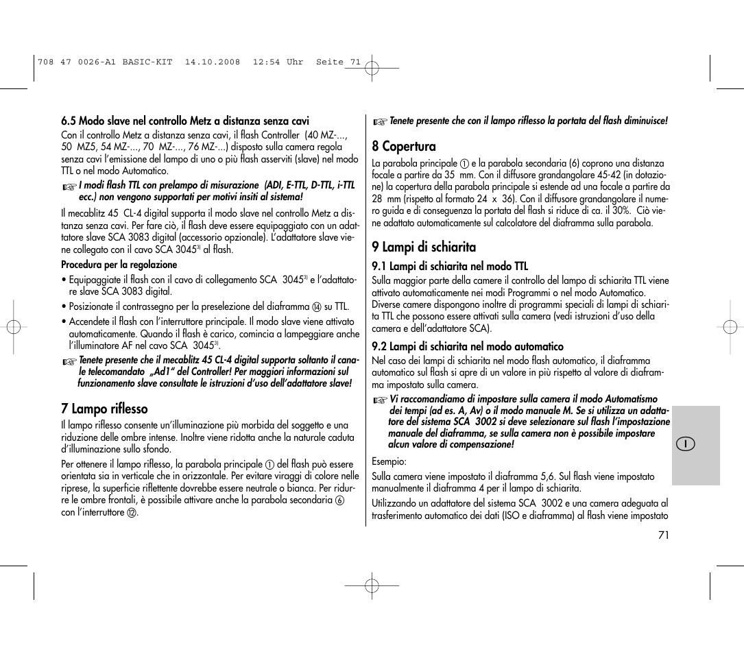 Metz MECABLITZ 45 CL-4 digital BASIC_KIT User Manual | Page 71 / 104