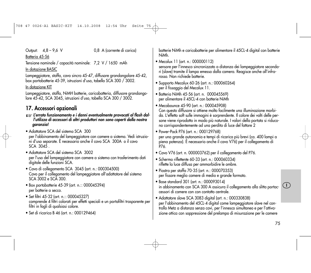 Metz MECABLITZ 45 CL-4 digital BASIC_KIT User Manual | Page 75 / 104