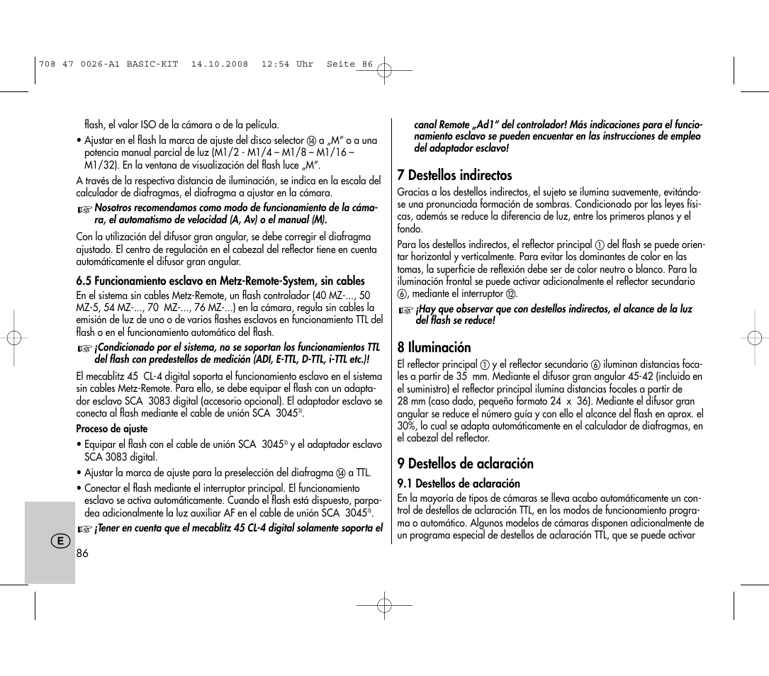 Metz MECABLITZ 45 CL-4 digital BASIC_KIT User Manual | Page 86 / 104