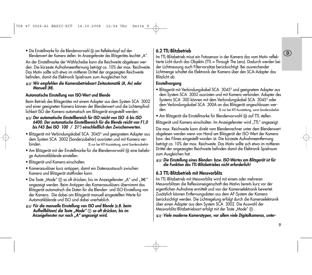Metz MECABLITZ 45 CL-4 digital BASIC_KIT User Manual | Page 9 / 104