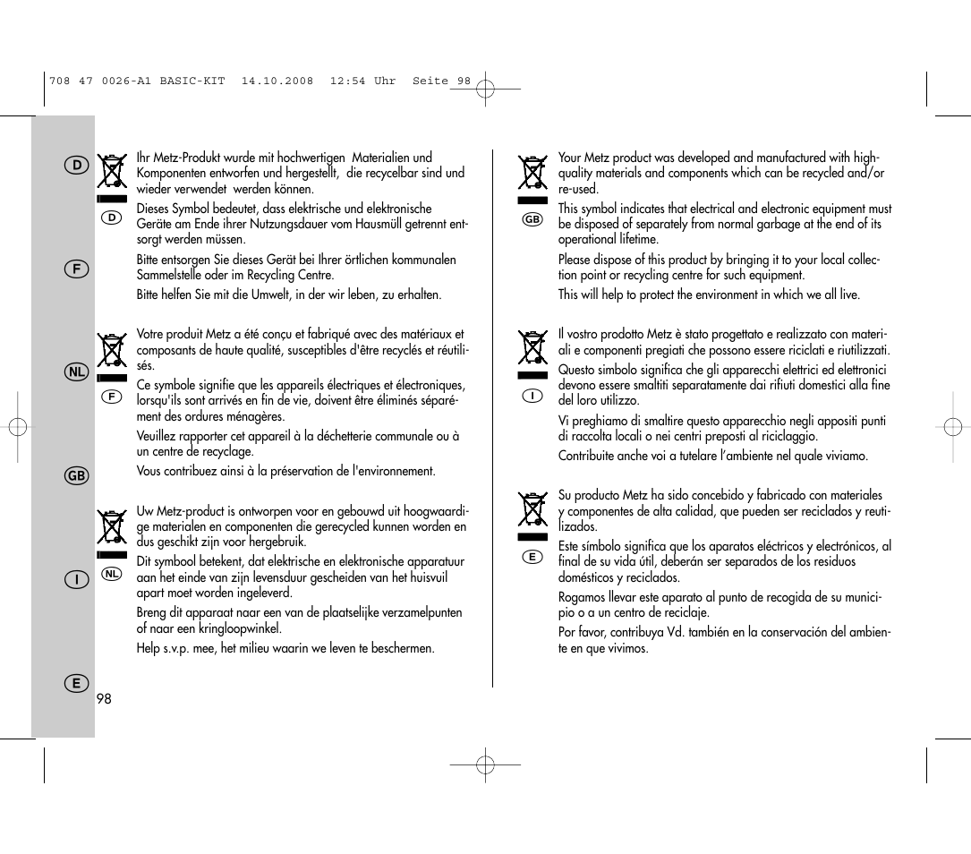 Metz MECABLITZ 45 CL-4 digital BASIC_KIT User Manual | Page 98 / 104