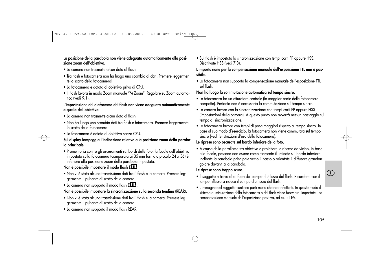 Metz MECABLITZ 48 AF-1 digital Canon User Manual | Page 105 / 136