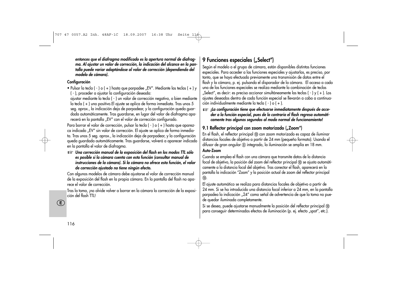 Metz MECABLITZ 48 AF-1 digital Canon User Manual | Page 116 / 136