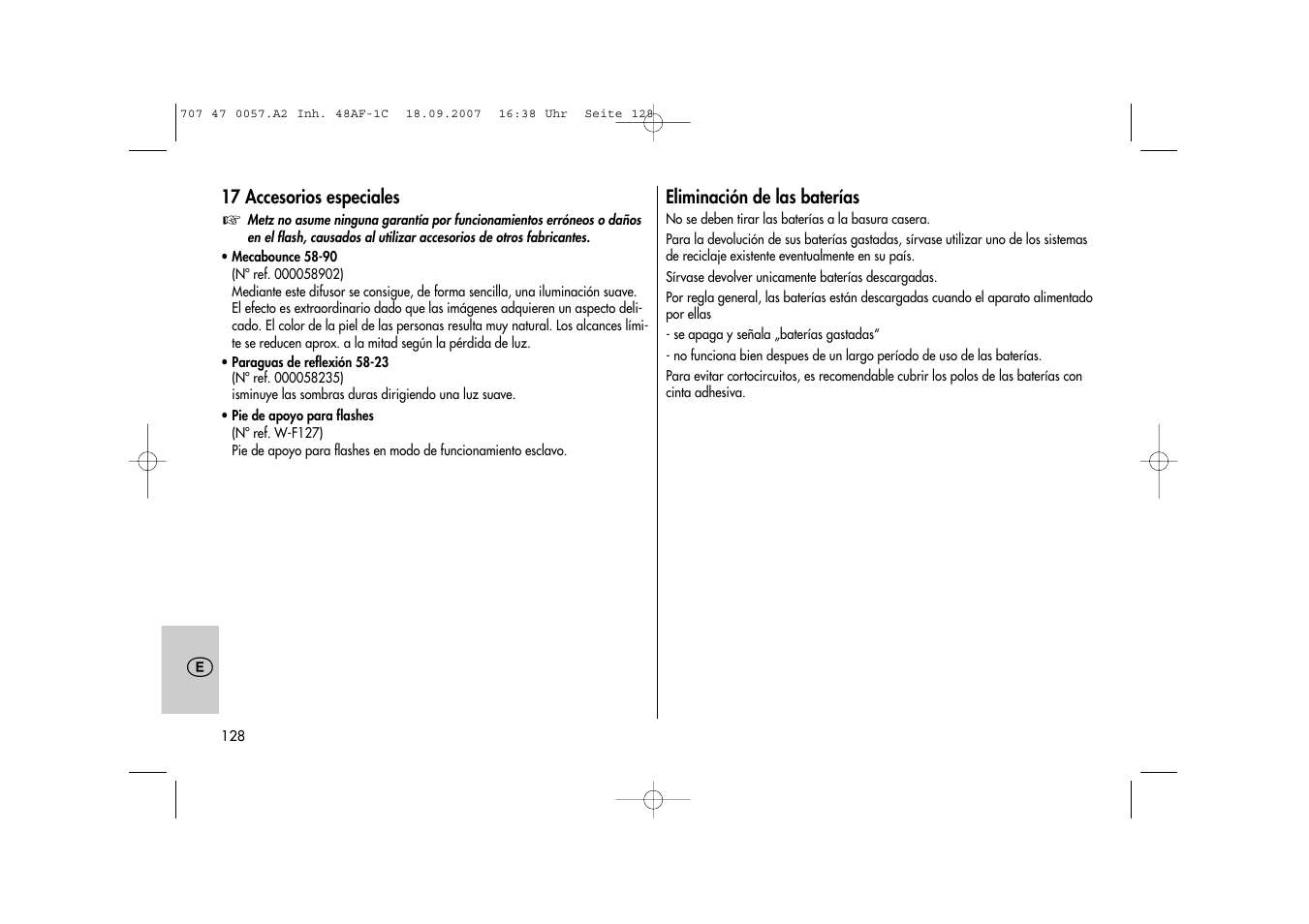 Metz MECABLITZ 48 AF-1 digital Canon User Manual | Page 128 / 136
