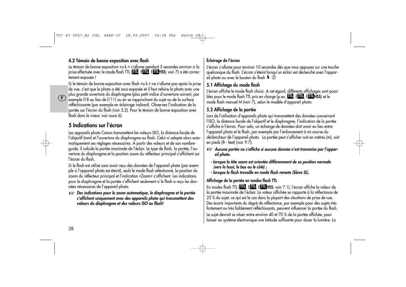 Metz MECABLITZ 48 AF-1 digital Canon User Manual | Page 28 / 136