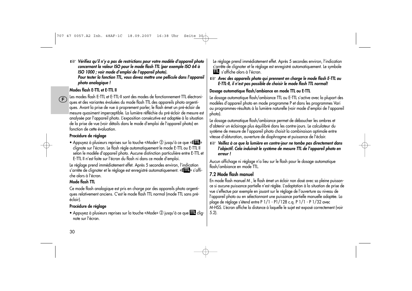 Metz MECABLITZ 48 AF-1 digital Canon User Manual | Page 30 / 136