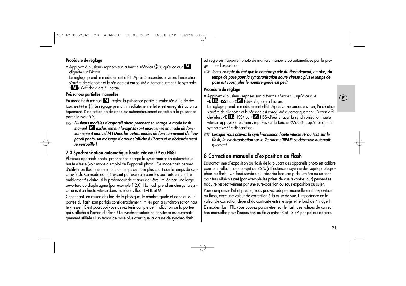 Metz MECABLITZ 48 AF-1 digital Canon User Manual | Page 31 / 136