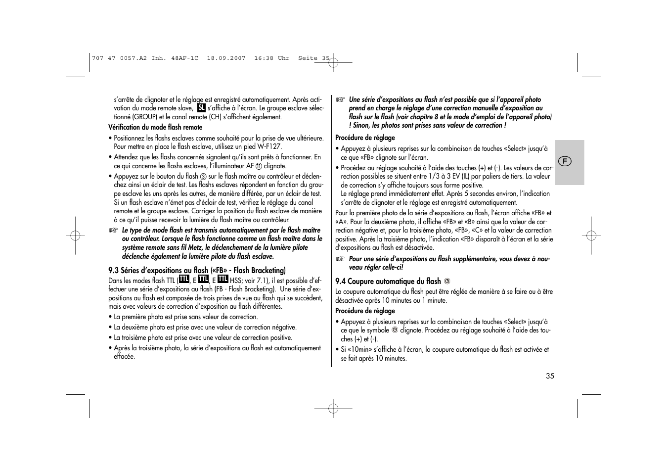Metz MECABLITZ 48 AF-1 digital Canon User Manual | Page 35 / 136