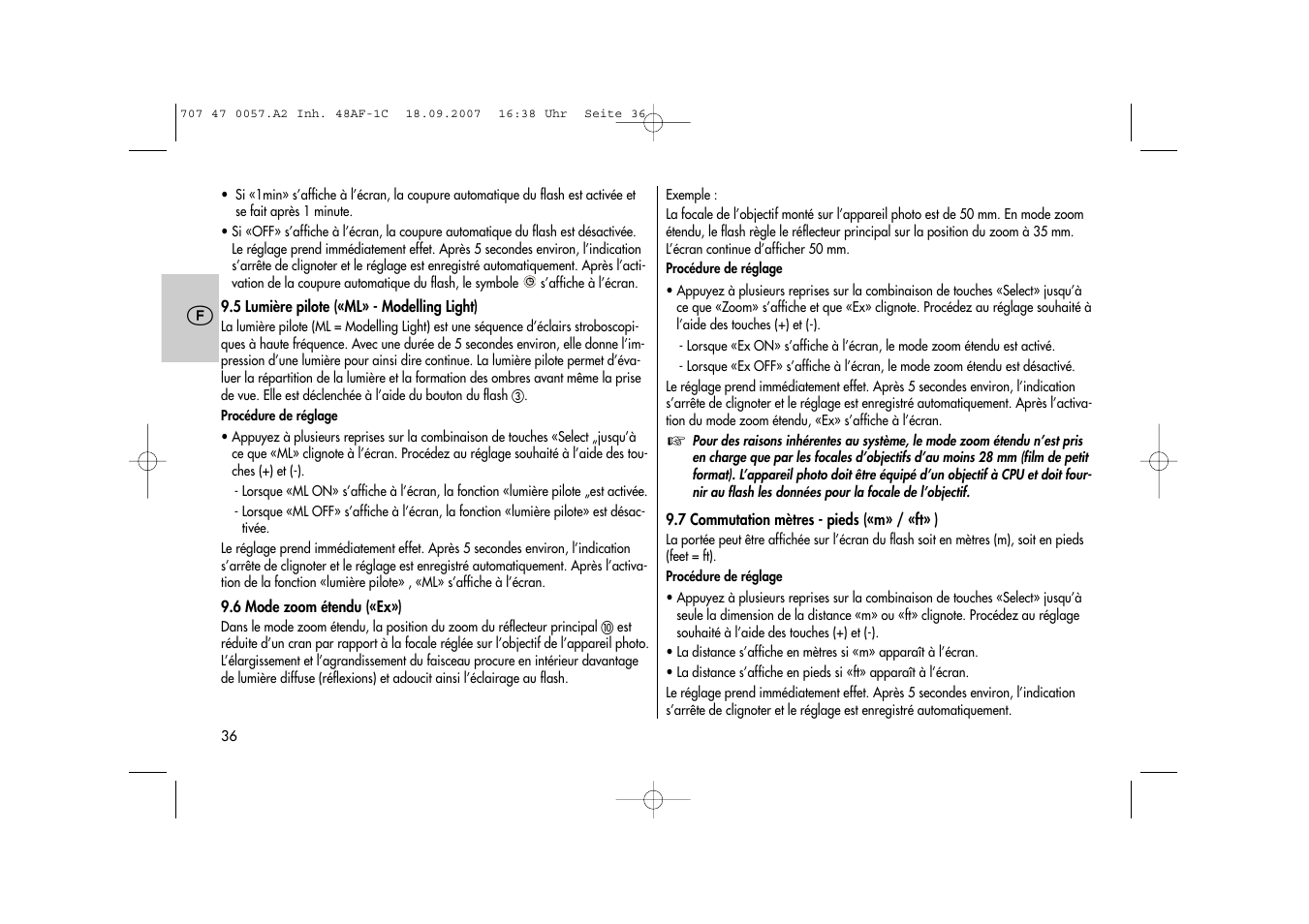 Metz MECABLITZ 48 AF-1 digital Canon User Manual | Page 36 / 136