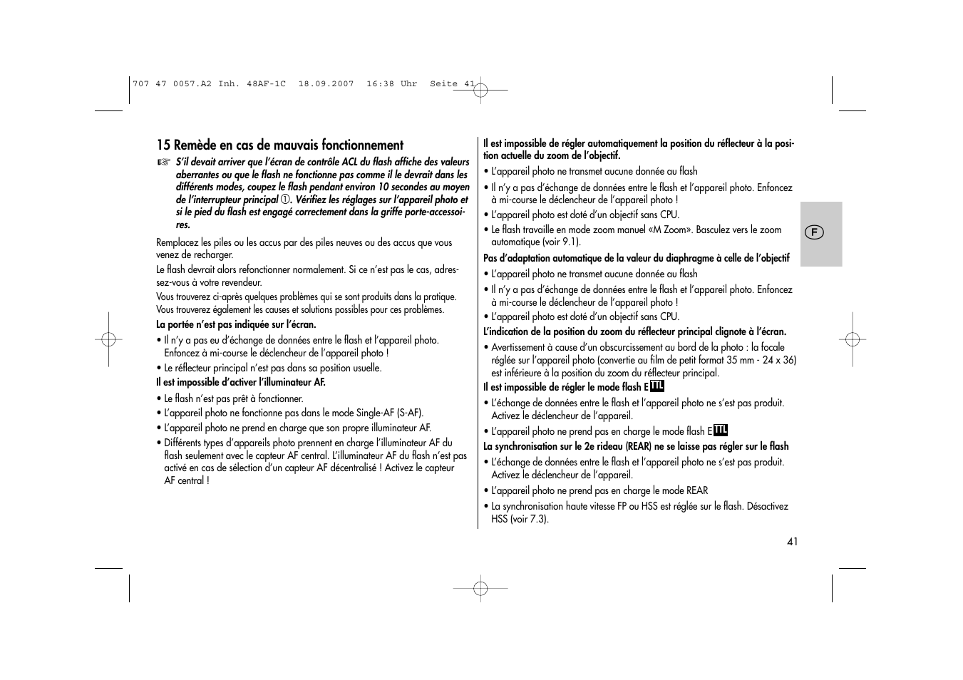 Metz MECABLITZ 48 AF-1 digital Canon User Manual | Page 41 / 136